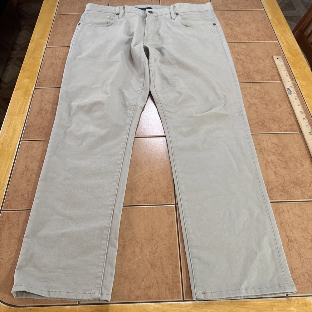 7 Diamonds Clifton Chino Slim Fit Straight Pant Beige Size 36 x 30 Stretch